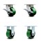 Service Caster 4 Inch Kingpinless Green Poly on Steel Wheel Caster Brakes 2 Rigid SCC, 2PK SCC-KP30S420-PUR-GB-SLB-2-R-2 - alternate 1
